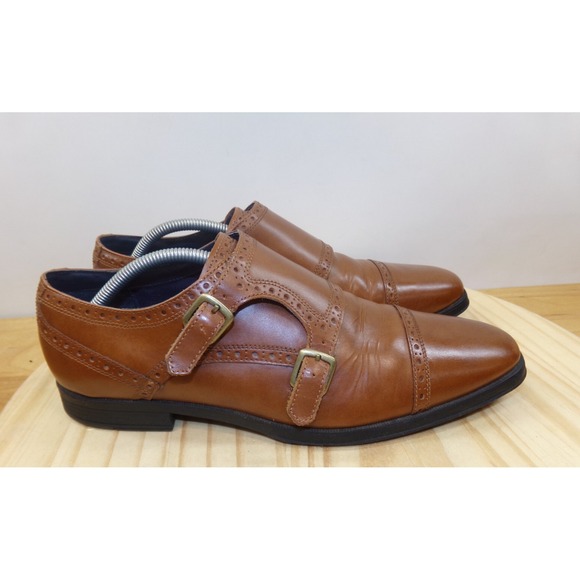 Cole Haan Grand OS Signature Oxford Shoes Mens Brown Size 10 Monk Strap C21421 - Picture 1 of 8
